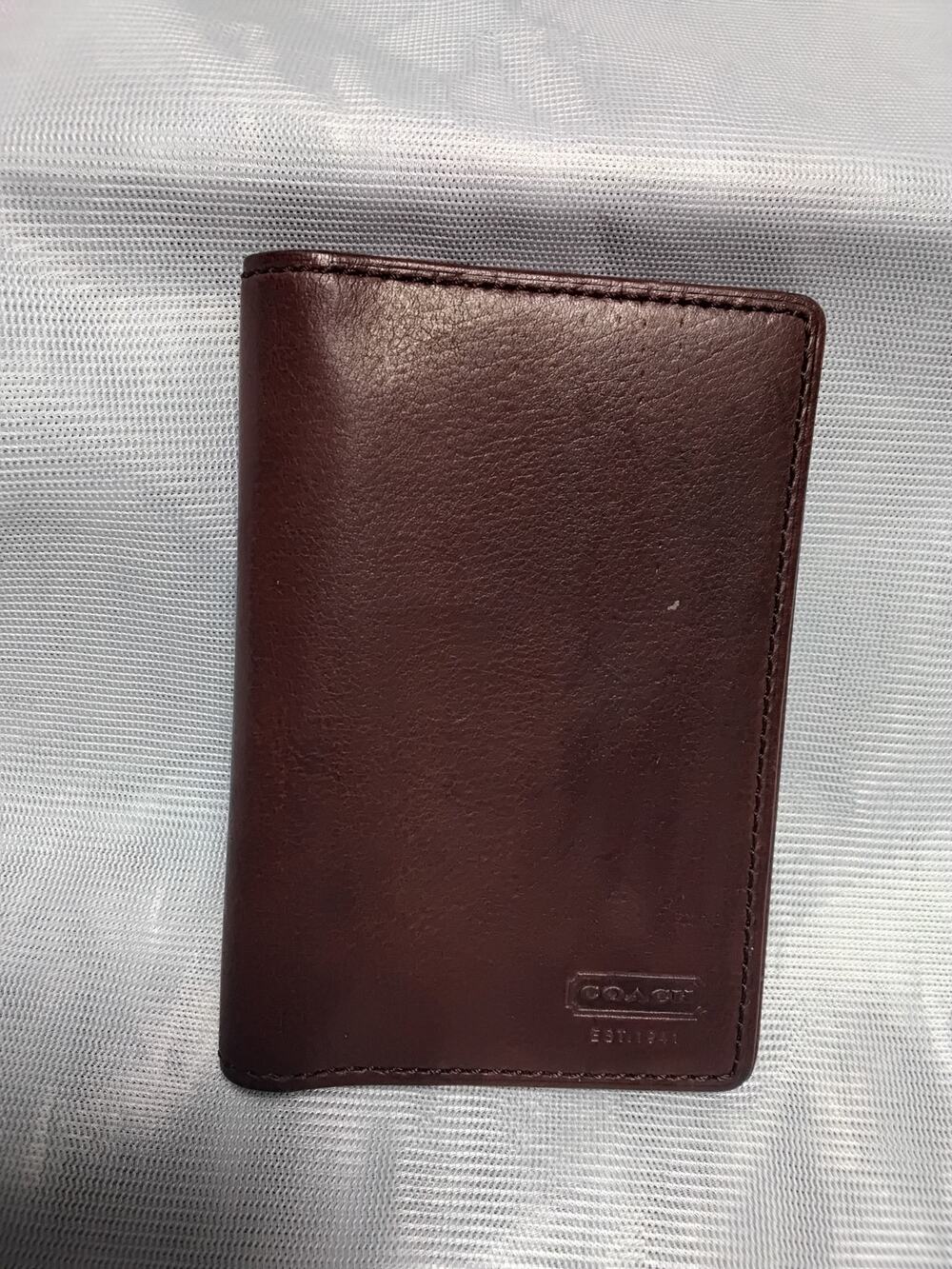 COACH Men's Brown leather wallet pre-owned nice low price Retail 78.00